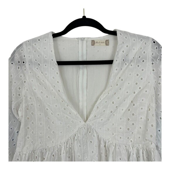 Altard State Womens Size Small White Eyelet Peplum Top - Picture 2 of 4